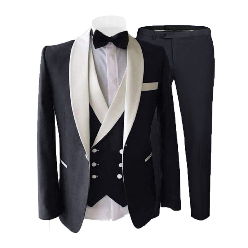 2026 Formal Suits for Men Wedding Slim Fit 3 Piece Dress Tux Business Party Jacket Vest & Pants JXZ0073