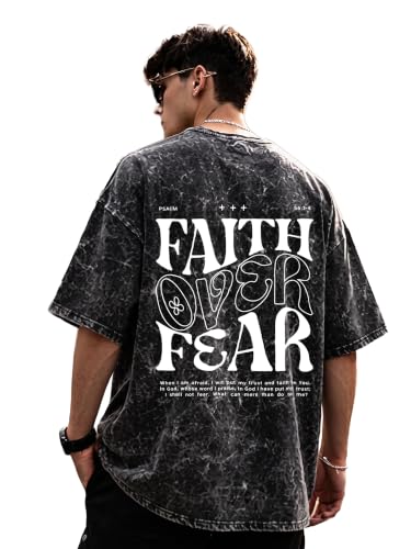 Mens Premium Branded Oversized Acid Wash T Shirt for Men Acid Was...