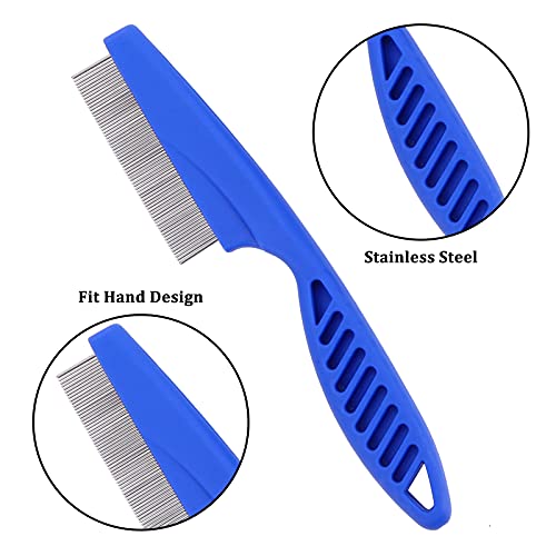 Molain Cat Dog Flea Comb, Pet Tear Stain Remover Comb Set Pet Dog Cat Grooming Comb (4 Pieces) - Image 8