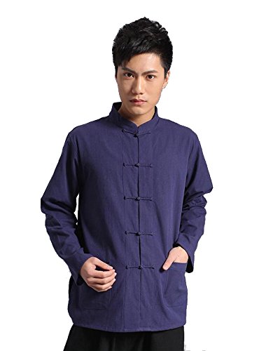 ZooBoo Traditional Long Sleeve Tang Kung Fu Uniform Men's Shirt