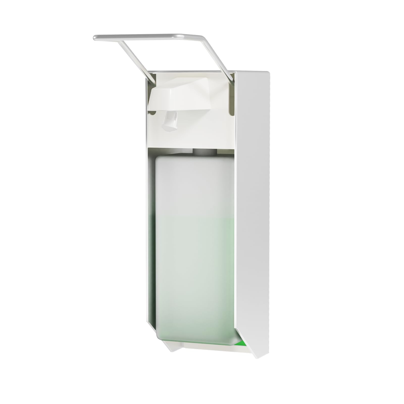Eurospender 1000ML 2er Set, Seifenspender Mit Wandbefestigung Und Ellbogendruck Für Desinfektionsmittel Und Handseifen, Weiß Soap Dispenser, Aluminium
