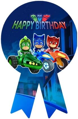 - WoW Party Studio PJ Cartoon Theme Party Happy Birthday Decorations Badges - 10Pcs