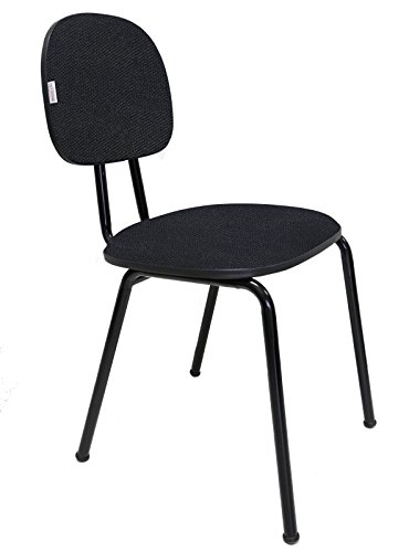 Cadeira De Escritório Palito Secretária Fixa Polo Tecido Preto