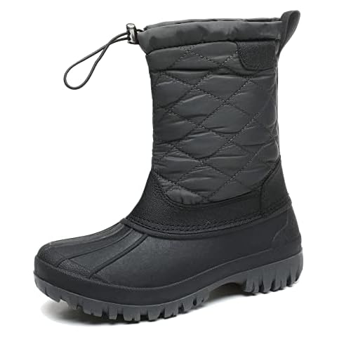 Winter Shoes Ladies Fur Lined Warm Waterproof Non Slip Ankle Booties Muck Boots Women Grey UK 5 Cover
