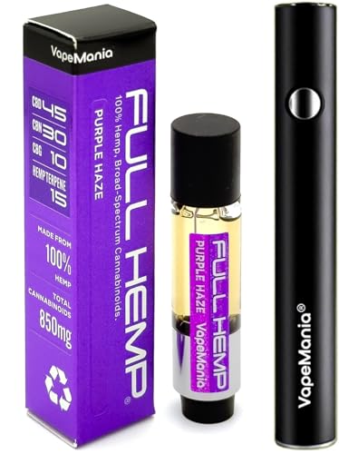 CBD���L�b�h �X�^�[�^�[�Z�b�g VapeMania FULL HEMP Cartridge PURPLE HAZE 1ml CBD CBN CBG �Z�x85% �J���i�r�m�C�h850mg �x�C�v�}�j�A �I���W�i�� �t���w���v �J�[�g���b�W ���Z�x ���L�b�h