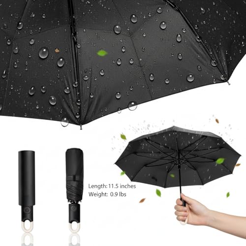 Image of Owme UV Umbrella for Women, Mini Folding Portable 3-Fold Umbrellas | Auto Open & Close for Rain and Sun Protection, Anti-Slip Handle | Windproof Umbrlla for Bedroom, Living Room,Entryway -