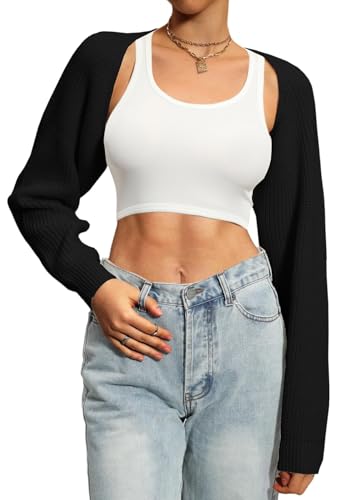 Recopilación de Ropa de Deportes de invierno para Mujer los mejores 5. 44 Navneet Sueter para Mujer Cardigan Manga Larga Suéter de Punto Ropa Deportiva Sweatwer Termica Invierno Crop Top Casual Negro, M