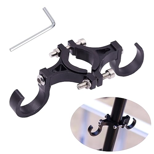 Elektroroller Fronthaken Multifunktionshaken, Universal Haken für Elektroroller, e Scooter Zubehör für Elektro Scooters, Doppelhaken, Kompatibel für Xiaomi Scooter, Aluminiumlegierung,Schwarz,1 Stück