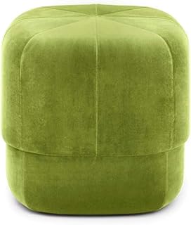 LIJBDDM Taburete redondo otomano, mesa de café de terciopelo suave, reposapiés acolchado con asiento adicional (tamaño: pequeño, color: verde)