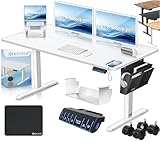 Stable, durable et facile à utiliser : avec une capacité de charge allant jusqu'à 80 kg, la table offre une stabilité maximale grâce au cadre en acier robuste et à une large surface d'appui. Le moteur est particulièrement silencieux en fonctionnement et assure un réglage en douceur de la hauteur sans interférences. Que ce soit pour les jeux, le bureau à domicile ou le poste de travail professionnel, la table KESSER convainc par sa qualité, sa flexibilité et son design moderne qui séduit.