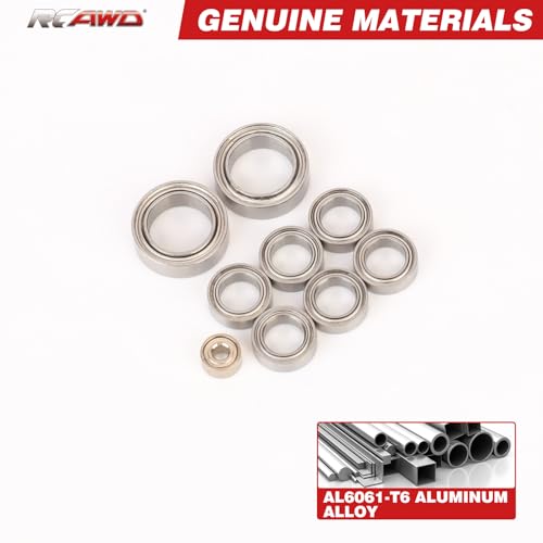 Image of RCAWD for Hobbyplus Arktos Ball Bearing Kit Upgrades, 42pcs Steel RC Bearing for HB 1 /18 CR-18P 6X6 Upgrades Parts Sliver