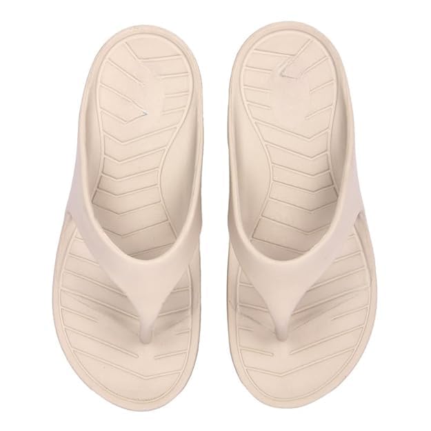 ROJASOP Flip Flop Slippers for Women Stylish|Comfortable|Soft|Lightweight Self Home|Anti-Skid|Arch Support|Casual|Chappals, Ideal for: Womens|Girls|Color: Beige|Size:4 (Beige, 4)