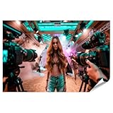 islandburner XXL Bild Poster Modell im Rampenlicht mit Kamerakreis für Wohnzimmer Modeinteressierte Modelagentur Premium Bilder Fotodruck