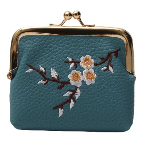 1 bolsa carteira de couro sintético azul 11 x 10 cm