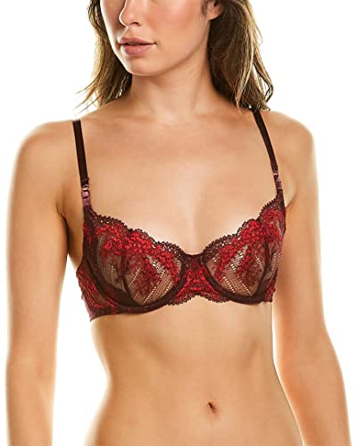 Natori Women's Frenzy Unlined Underwire Bra, Deep Garnet/Strawberry, 34C