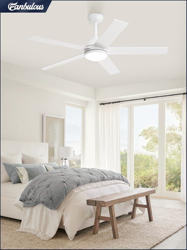 Fanbulous 52 Inch Ceiling Fans, White Ceiling Fan With Light And Remote, Modern Led High Cfm Ceiling Fan Lighting Fixture For Bedroom thumb #8