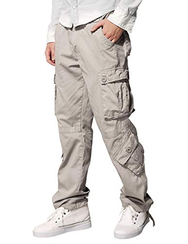 Image of Match Men's Wild Retro Multi-Pockets Utility Casual Cotton Cargo Trousers #3357