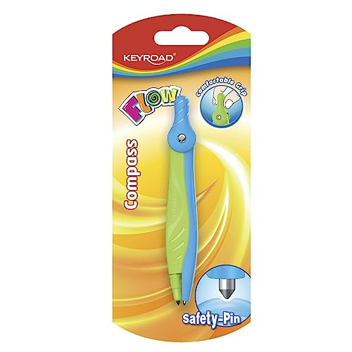 KEYROAD Compás de plástico en estuche pastel, 1 unidad, multicolor, brújula de plástico, brújula de plástico, compás ideal para la escuela