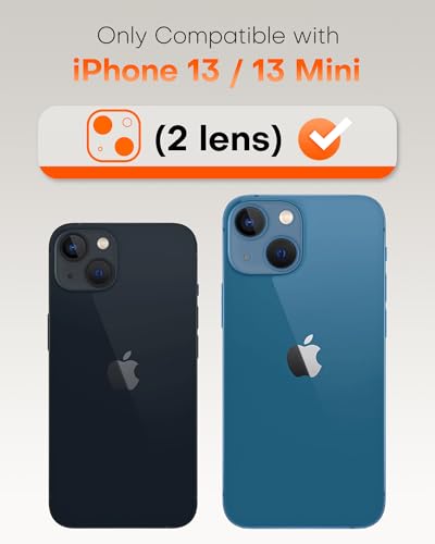 Image of TOCOL Camera Lens Protector for iPhone 13 / iPhone 13 Mini Tempered Glass HD Individual Scratch Resistant Camera Cover Accessories Case Friendly 2 Pack(Clear)