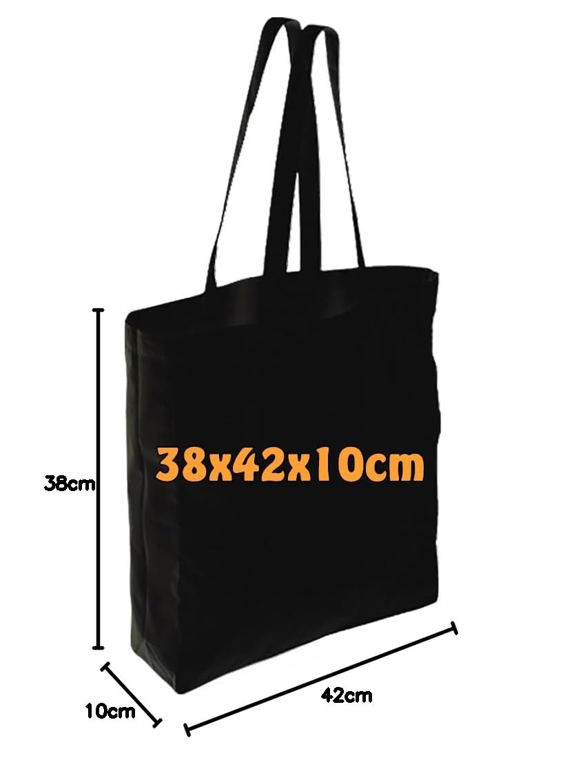 Cottonbagjoe Baumwolltasche 38x42x10 cm mit Bodenfalte – große Stofftasche mit langen Henkeln, stabiler Beutel für Einkauf, Alltag oder DIY