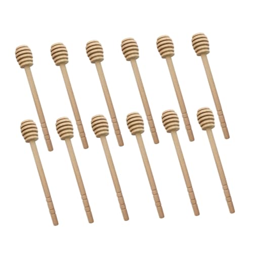 CIYODO 12pcs Honey Stirrer Honey Sticks Honey Stir Sticks Wooden Honey Dippers Syrup Stirrer Honey Stirring Spoon re-usable