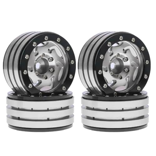 RC�A�b�v�O���[�h�X�y�A�p�[�c For Axial For SCX10 For TRX4/6 1/10 1.9 "���^���r�[�h���b�N�z�C�[�������A�g���l�[�h���t�� - �v���~�A�� RC �N���[���[(Silver)
