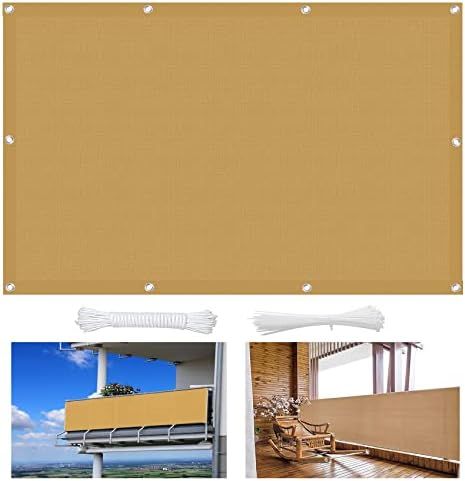 Breathable Patio Canopy 3.8 x 8m 95% UV Block 98% Shading Rate Khaki Color Includes Cable Ties Ideal for Outdoor Use