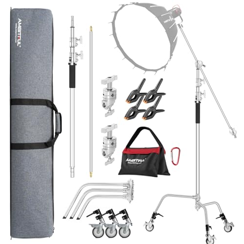 AMBITFUL Support en acier inoxydable Heavy Duty, trépied robuste photographique ajustable de 150...
