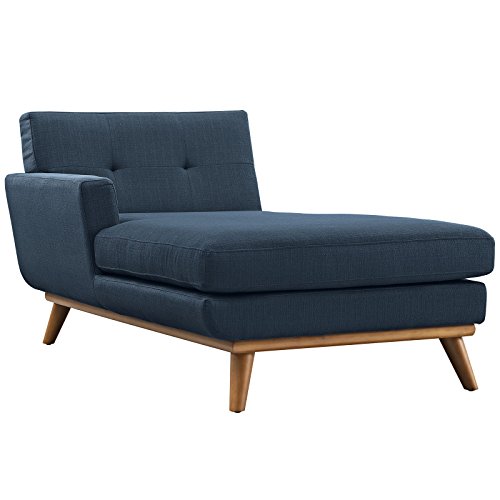 ModwayEEI-1793-AZUEngage Mid-Century Modern Upholstered Fabric Living RoomLeft-Arm ChaiseAzure