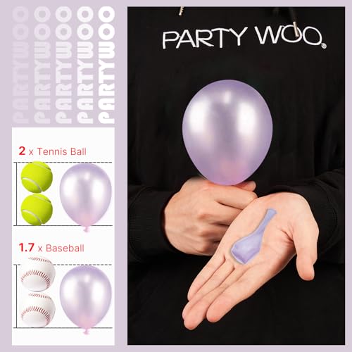 Image of PartyWoo Pearl Lavender Balloons 100pcs 5 Inch Pearl Light Pastel Purple Lilac Latex Helium Balloons for Bachelorette Fairy Girl Birthday Princess Butterfly Theme Party Decorations Purple-Z32