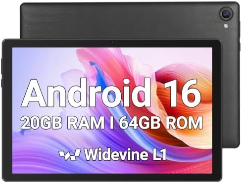 Jeazans Tablet, 10.1" Android 16 Tablet, 24GB RAM 64GB ROM 1TB Ex...