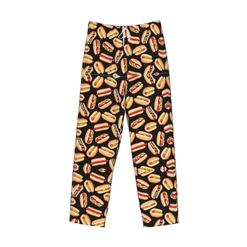 Fun Food Hot Dogs print Mens Sleepwear Pajamas Pants with Pockets Soft Sleep Lounge Bottoms Sleep Pj Bottoms for Men4
