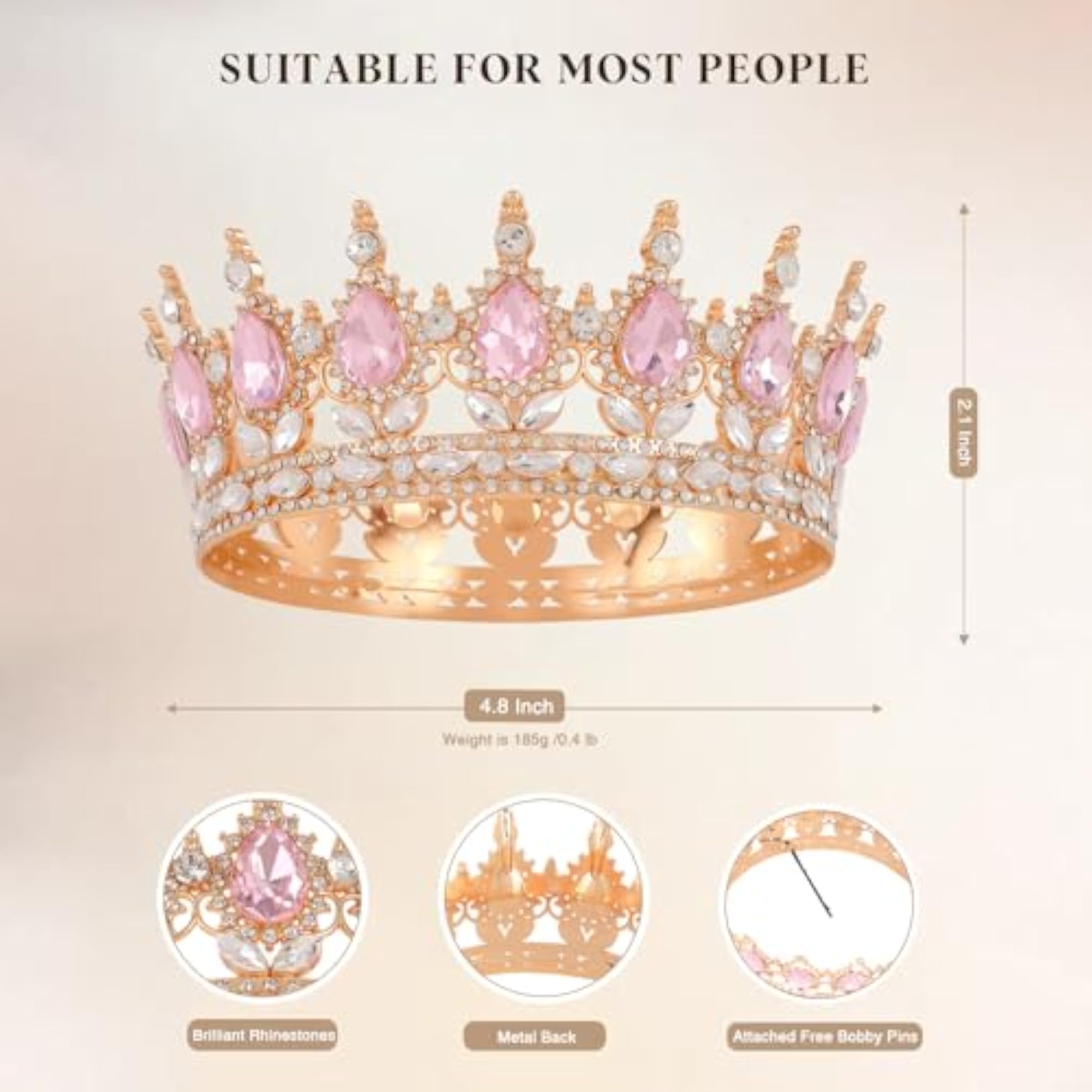 Queen Rhinestone Wedding Crown for Women