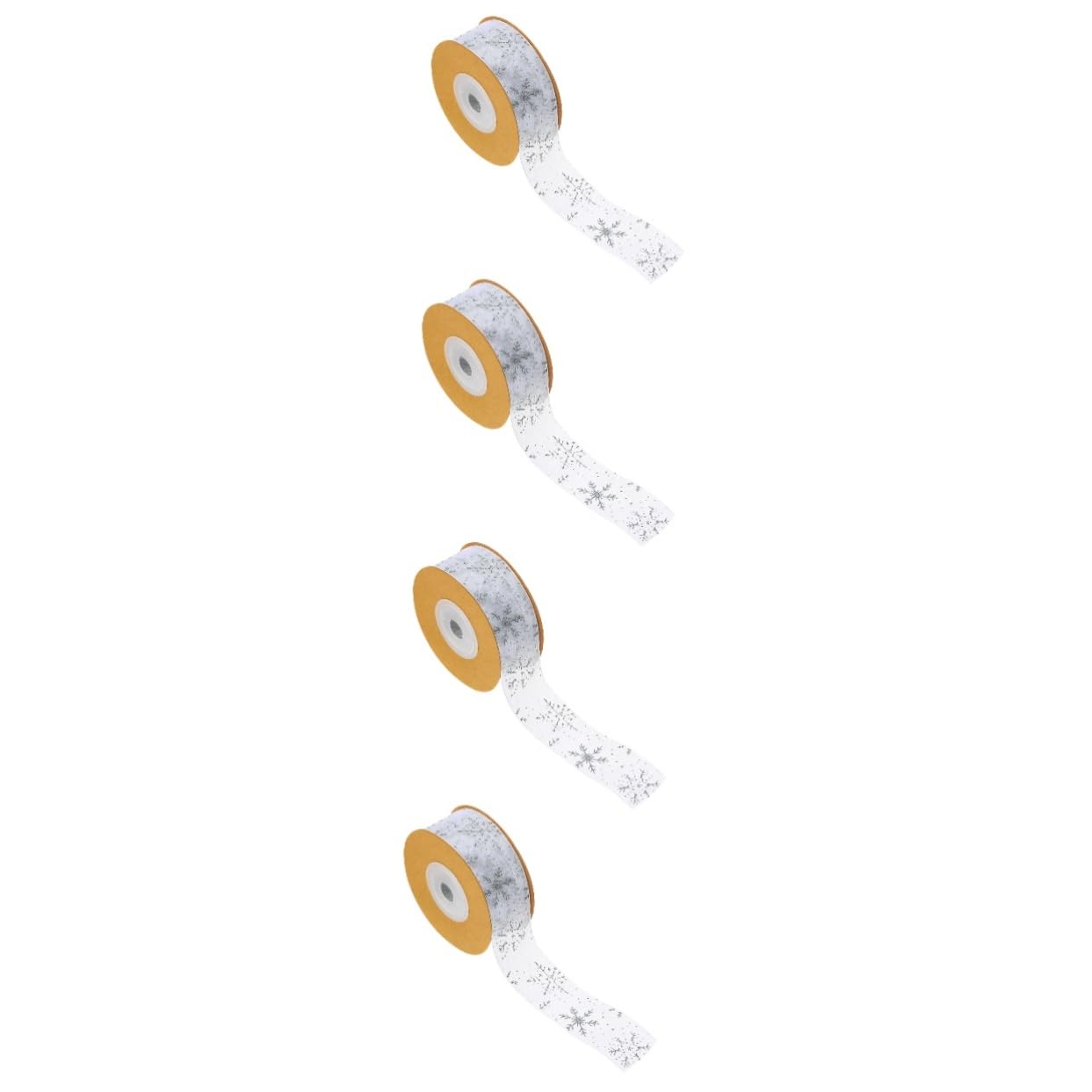 TEHAUX 4rollen Weihnachtsdeko Schleifenband Mit Schneeflockenmuster Für Geschenkverpackung Und Bastelprojekte Geeignet Für Festliche Anlässe Und Dekorationen