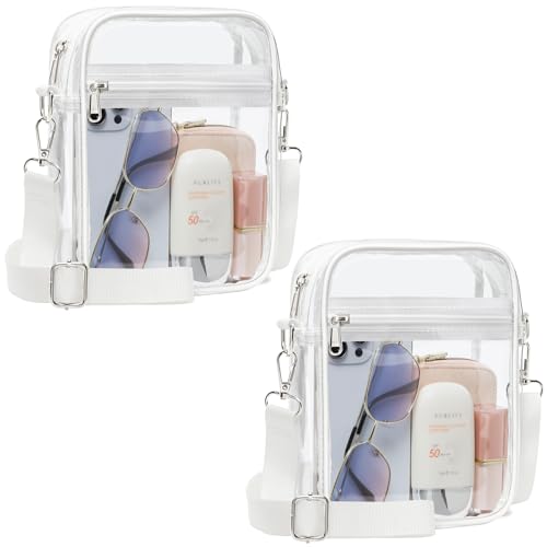 Image of PACKISM Clear Bag for Stadium Events - Clear Purses for Women Transparent Crossbody Messenger Bag for Concerts Game Day
