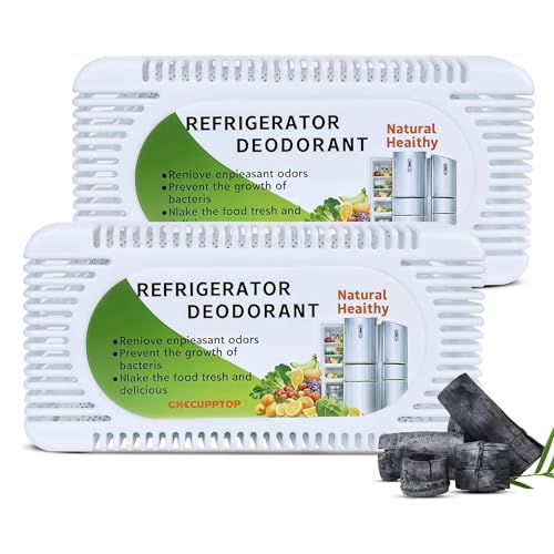 Exle Fridge Deodorizer - Unscented Activated Charcoal Refrigerator Deodorizer -