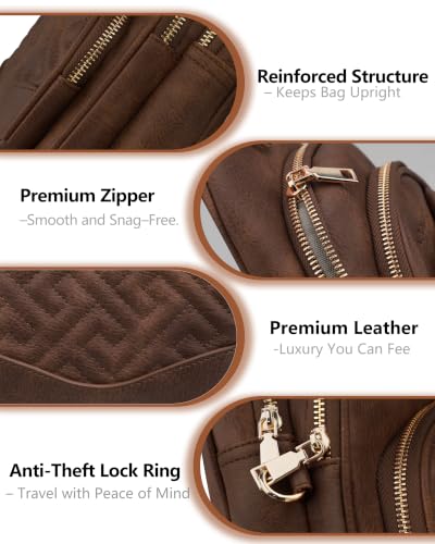 Image of Anti Theft Crossbody Bags for Women,RFID Sling Bag Travel Purse | 5 Compartments,8 RFID Slots,Hidden Pocket,Adjustable Strap,Vegan Leather