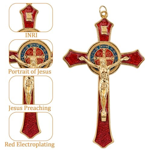 WANDIC 1 Piece 4.6in Crucifix Cross 1 Piece Cross Necklace - Image 3