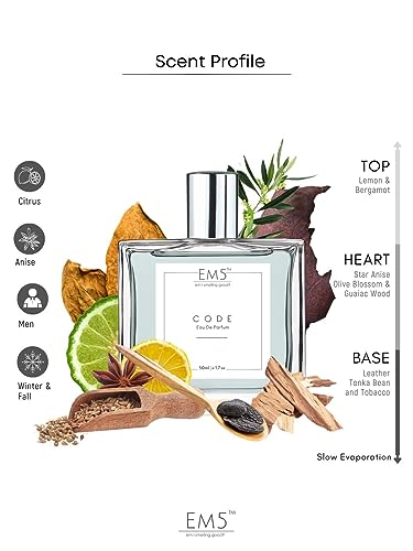Image of EM5 Code Long Lasting Perfume for Men | Citrus Leather Fragrance | EDP Strong Fragrance Spray | Luxury Gift for Men