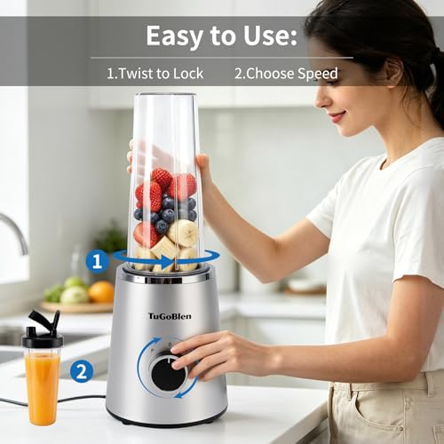 TuGoBlend Mini Blender with 2 Portable Cups (20oz + 13.5oz)