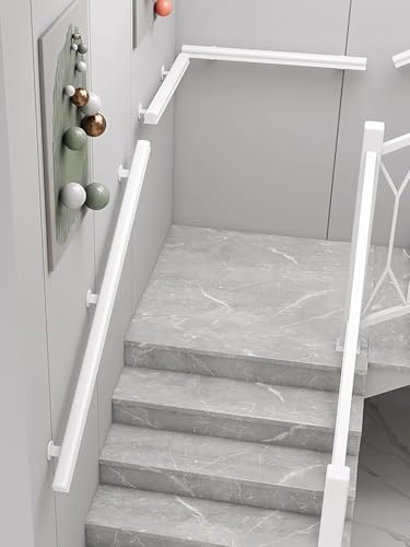 Barre de support murale blanche de 90 cm à 6 m pour escalier bois - 5