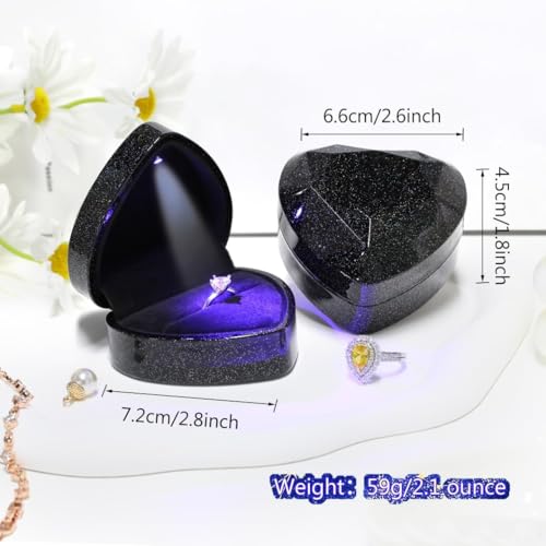 Image of Ring Box with LED Light-Black