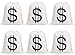 Halloween Money Sign Candy Bag Sack with Dollar Mark, Perfect for Kids, Teens Trick and Treat. (Money Bag 6 Pc)