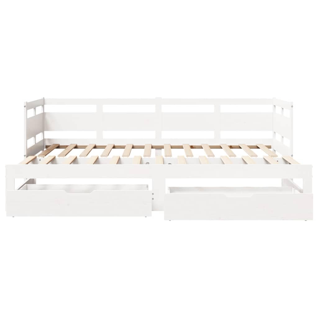 vidaXL Sofá Cama Nido con cajones sin colchón Blanco 90x190 cm