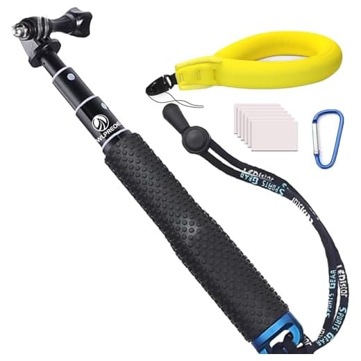 WLPREOE Selfie Stick + Camera Float Accessories Kit for GoPro,19” Waterproof Hand Grip Extension Portable Adjustable Monopod Pole for GoPro Hero 11 10 9 8 MAX 7 Black Silver White/6/5 Black/5S/4/3