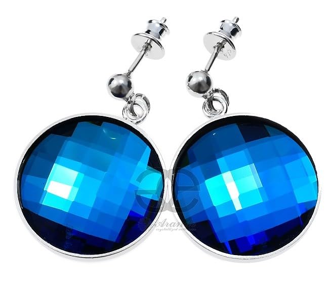 Boucles d'oreilles Bermudes Bleu argent 925 Arande