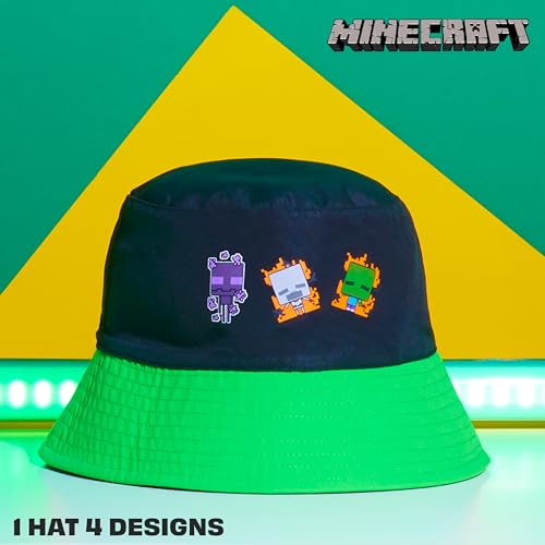 Image of Minecraft Boys Bucket Hat, Sun Hat for Kids Beach Summer Holiday Essentials - Gifts for Gamers