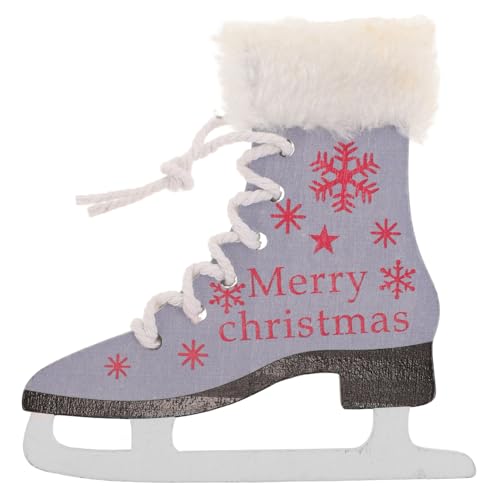Ornement de patins à glace en bois suspension déco maison Noël