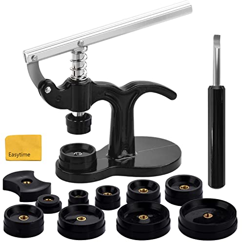 EasyTime Watch Repair Tool Kit, Watch Press Tool Kit, Watch Press Set Back Case Closer with Watch Back Press, 12 Moulds and Watch Case Opener Tool for Snap Off Watch Back Cover