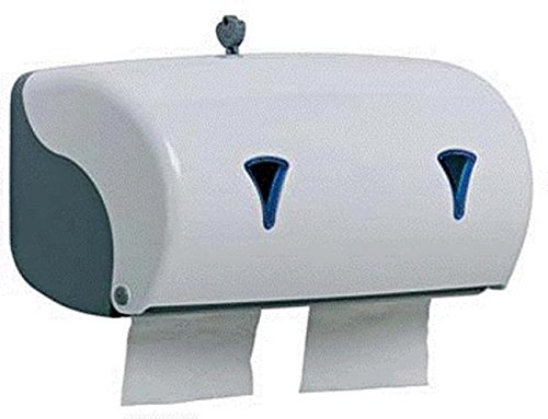 Distributeur de papier hygiénique double rouleau blanc - Distributeur de toilettes